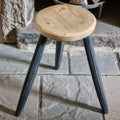 Hand-Carved Pine Milking Stool with Hollowed Seat and Wax Finish