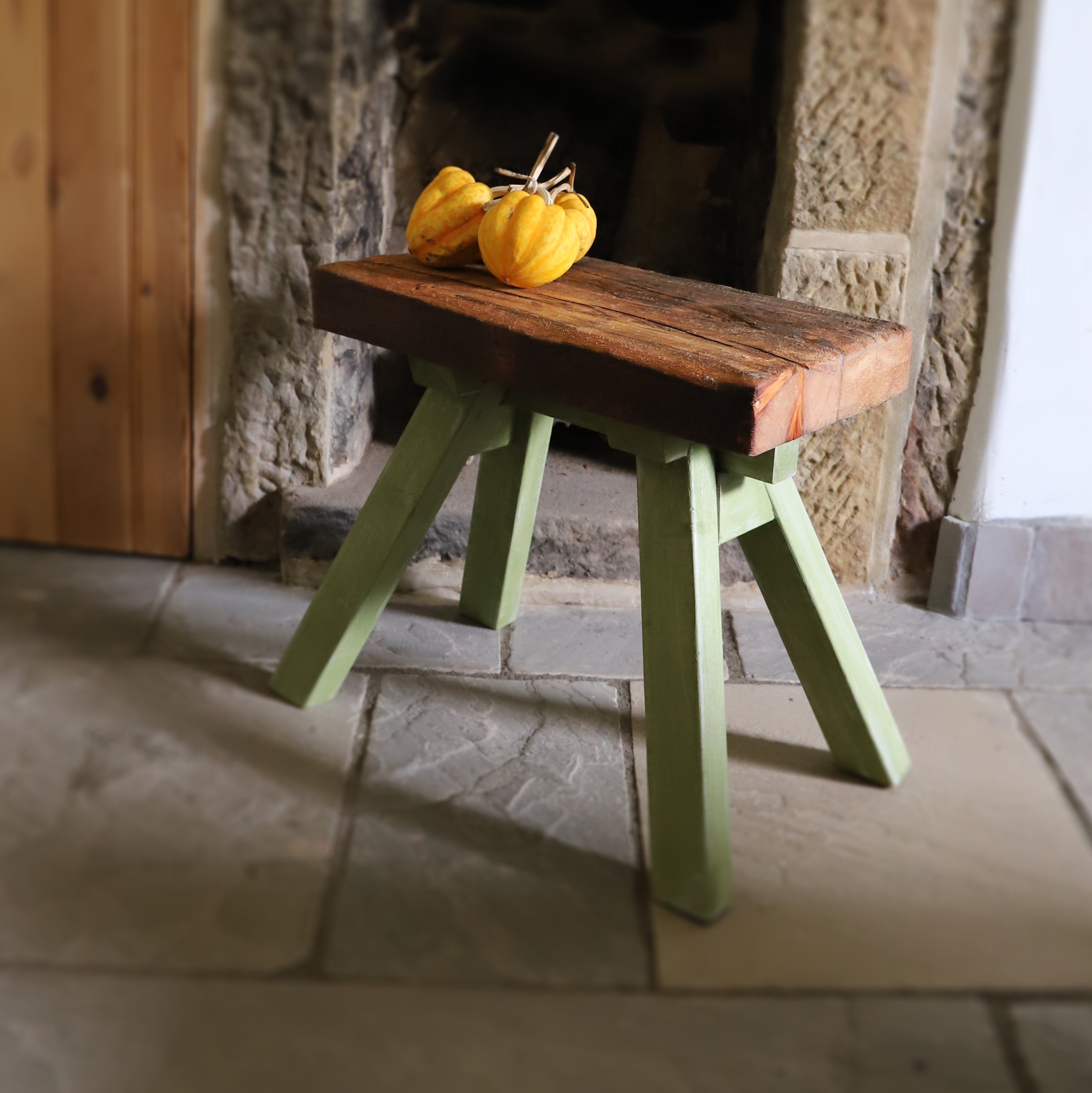 Handcrafted Wooden Sawhorse Stool Bench
